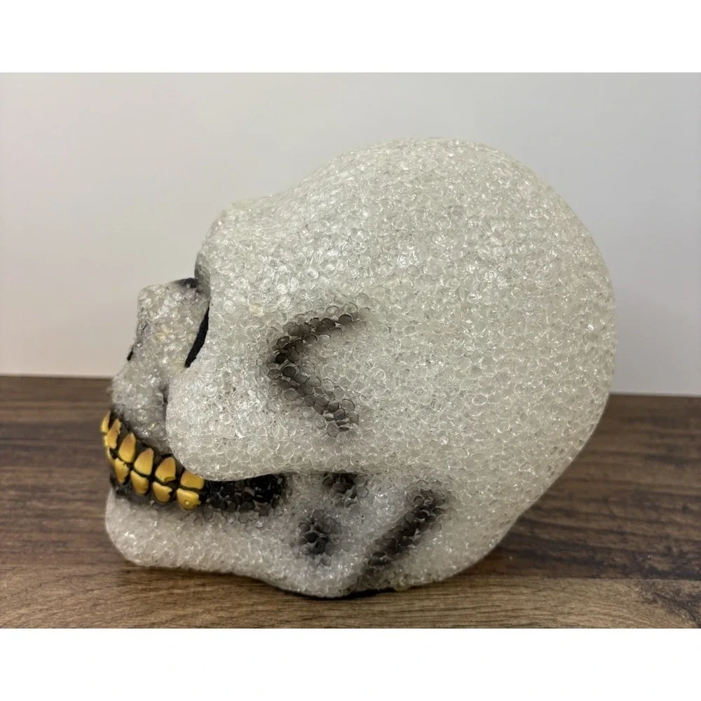 Vintage Halloween Skull Melted Plastic Popcorn Mold Skeleton Prop NO LIGHT